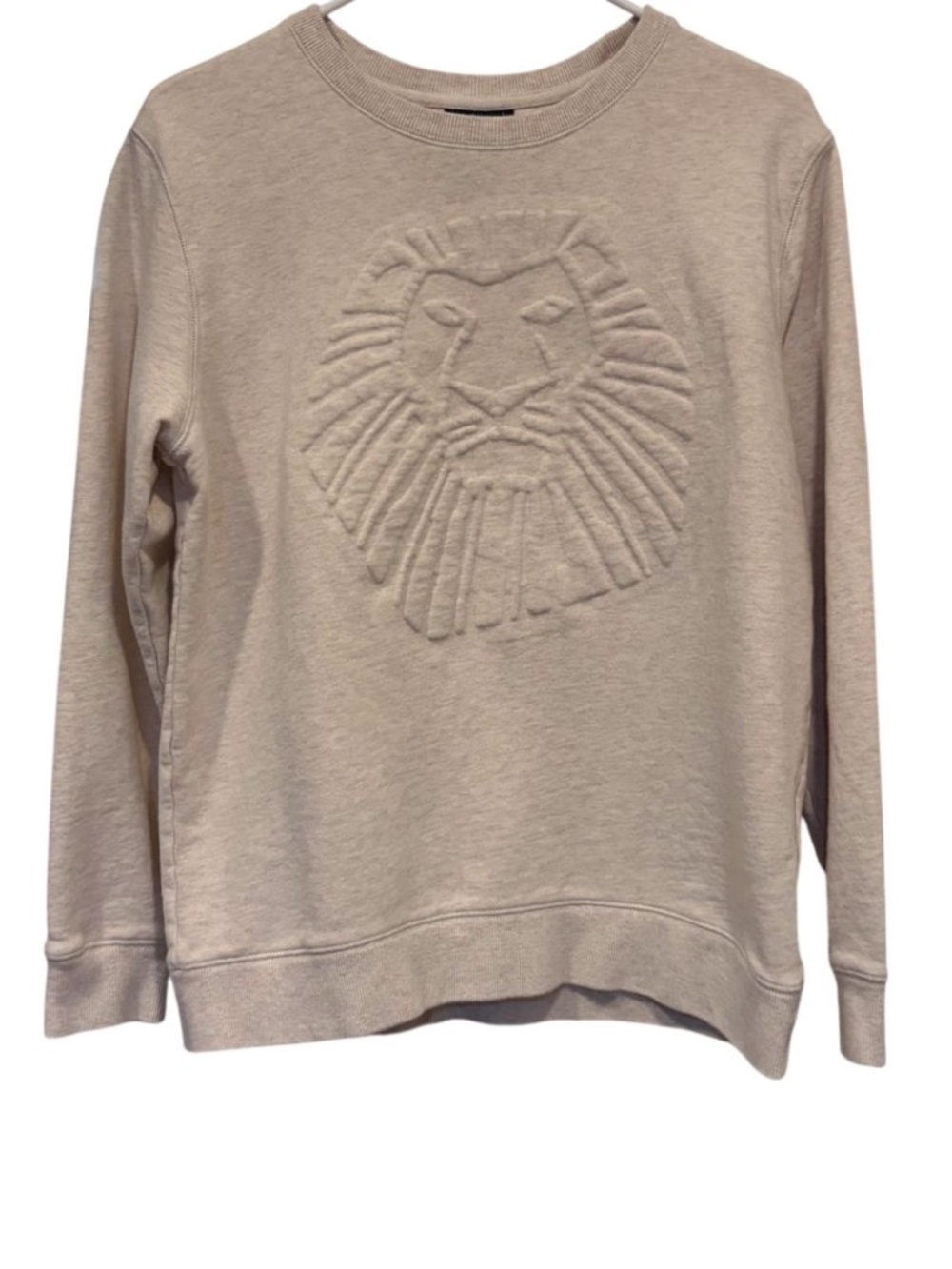 Disney Beige Lion Embossed Crewneck Sweatshirt